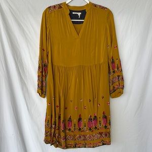 Anthropologie - boho embroidered dress